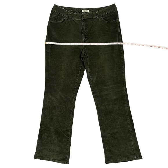 St. John's Bay Corduroy Pants Olive Green Straight Leg Women's 12 Cozy Classic - Picture 6 of 15
